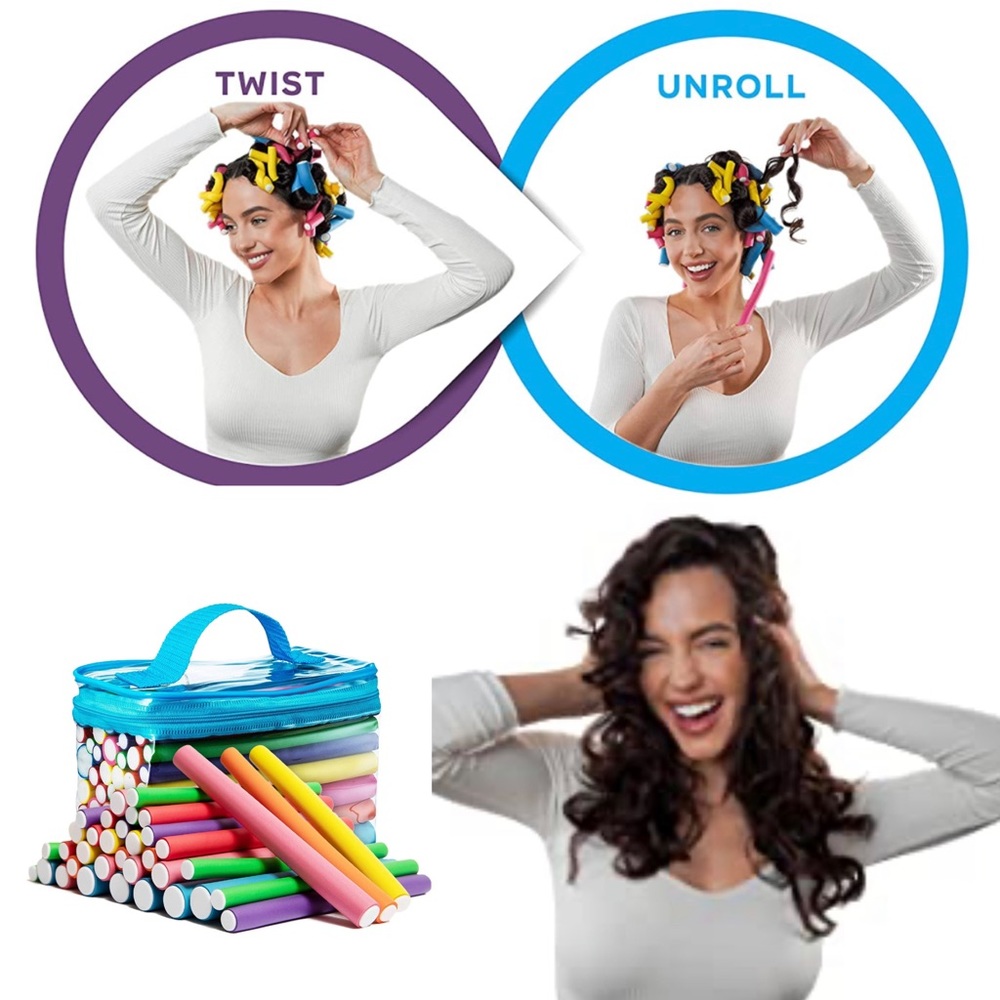 No heat 42 flexible curling hair rods for hair styling